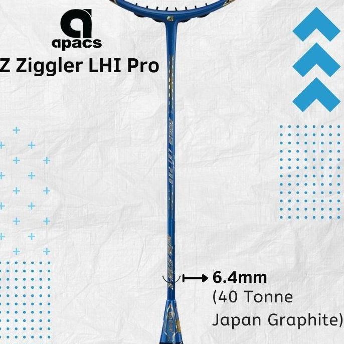 (Good) Raket Badminton APACS Z Ziggler LHI Pro Graphite Carbon 38 lbs Blue