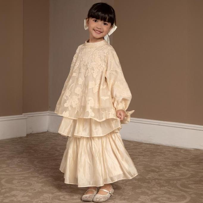 HijabChic Narella Girl Top - Atasan Lebaran Anak Perempuan Modest Simple Payet Flower