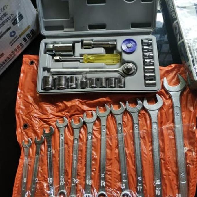 Tools- Kunci Ring Pas Set 11 Pcs Diamond + Kunci Sok Set 21 Pcs Paket