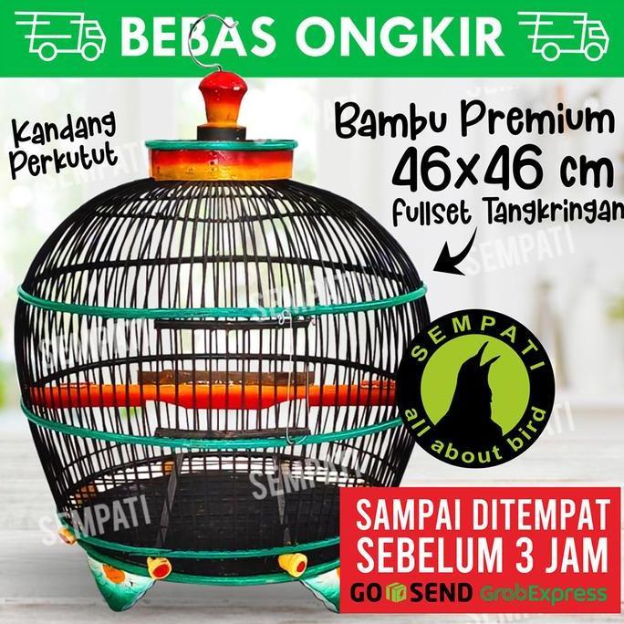 KHUSUS 3 JAM SAMPAI INSTAN GRAB GOJEK Sangkar Kandang Burung Perkutut Bambu Rotan Full Warna Sangkar