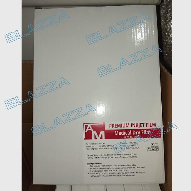 Paper Medical Imaging Radiologi Rontgen X-Ray Premium Inkjet Dry Film ukuran A4 Blue 100 Sheets AM
