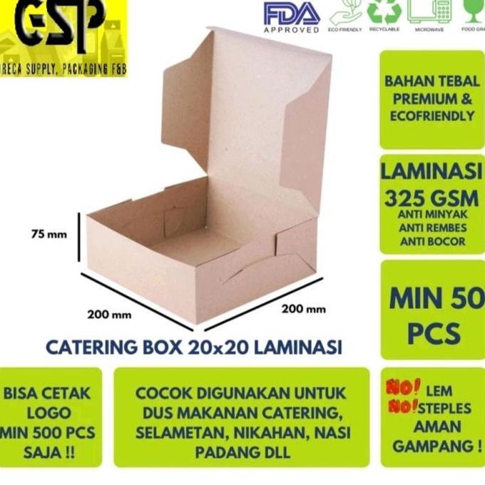 Termurahjaminan- @50 Pcs Dus Nasi 0X0 Kotak Nasi Kraft Paper / Coklat Super Tebal / Kardus Kraft Tut