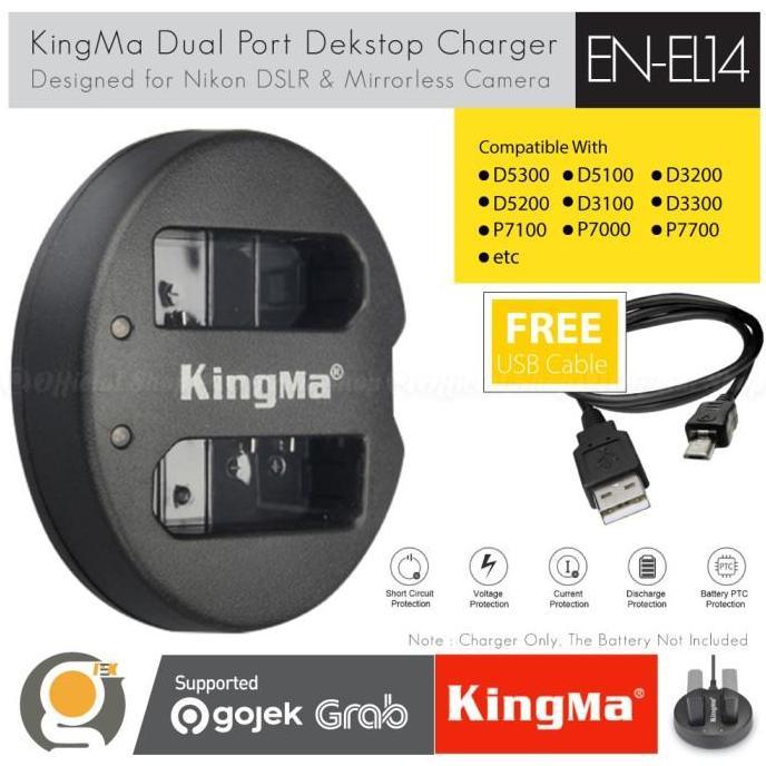 Closeup- Kingma Charger En-El14 For D500 D300 D3300 D5100 D5300 D5500 Ni Kon