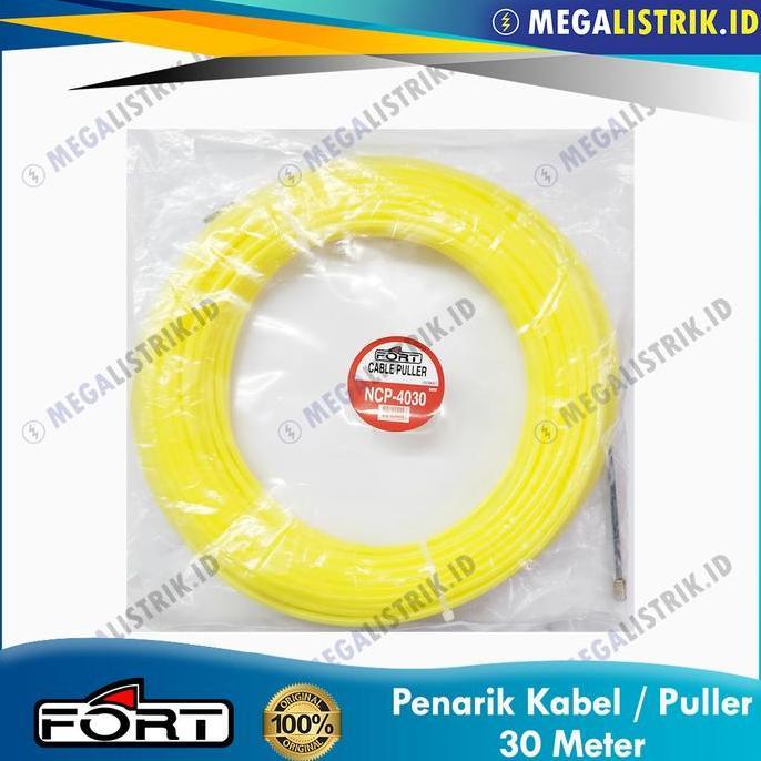 delibemart- Nylon Cable Puller 30M / Kawat Penarik Kabel Track Per 30 Meter / Trekper 4mm Kuning Dis