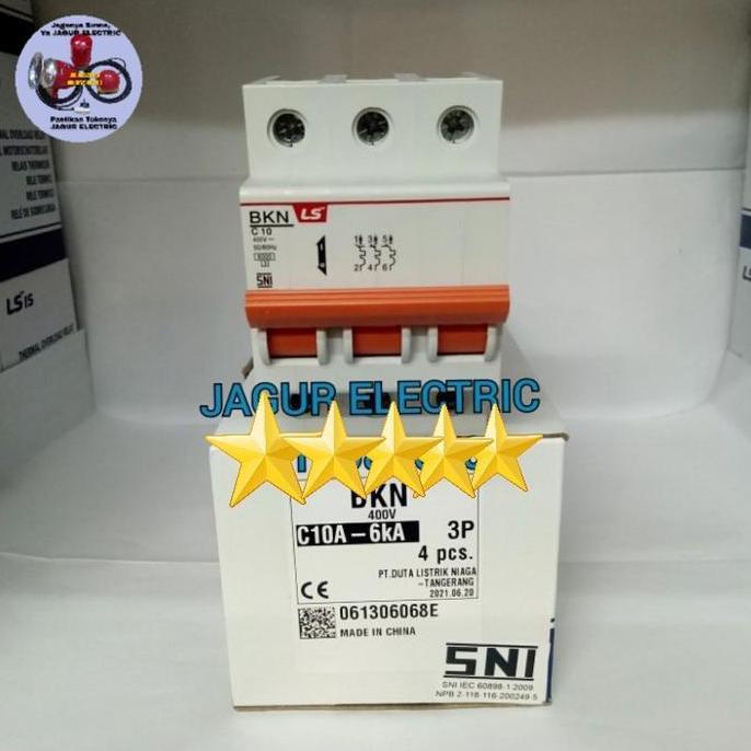 MCB 10A-3P/BKN C10A-6KA-3P MCB 10 Ampere -3P LS Original