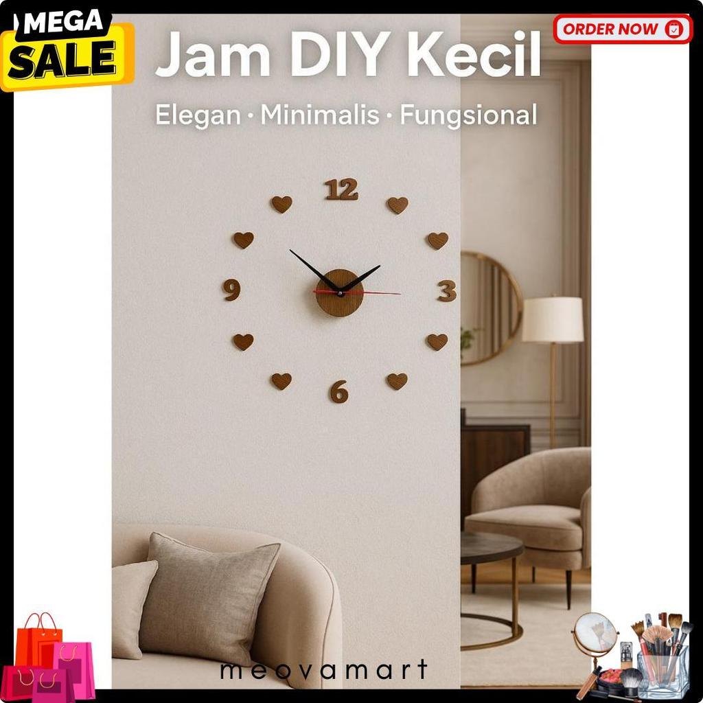 Special Price Shenar Jam Dinding Tempel Diy Kecil / Jam Angka Huruf  / Jam Kecil Tempel Tembok, Shen