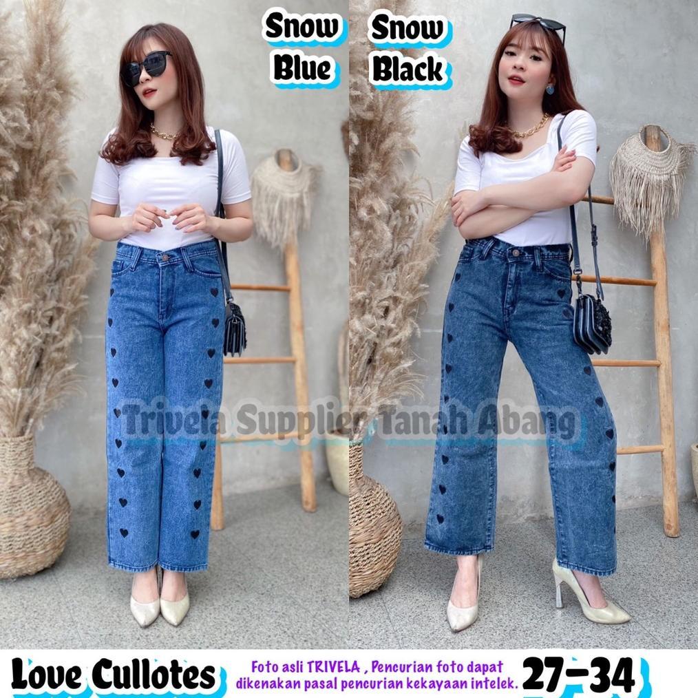 Kulot Jeans Love Wanita / Love Cullotes / Kulot Love Jumbo / Kulot Love 27-34 / KULOTLOVE