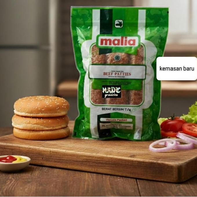 READY SMOKED BEEF PATTIES PEPPERONI MALIA 1KG GOSEND INSTAN