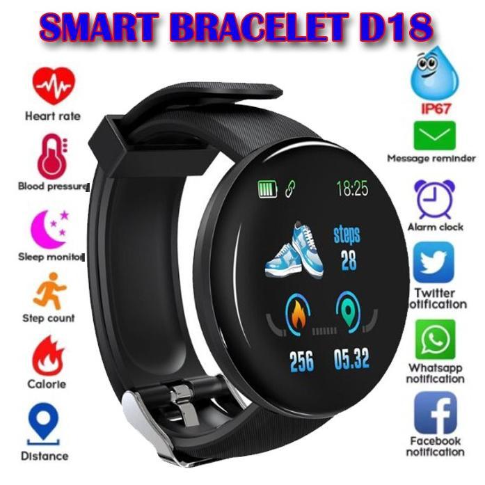 HOT SALE Smartwatch D18 Jam Tangan Smartband D18 Waterproof Smart watch