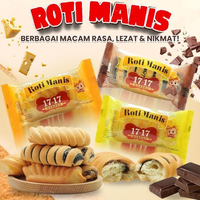 New- (Halal)1717 Bakery Roti Halal Cokelat Margarin Keju Susu Vanilla Food Selai Kedai Cemilan Makan