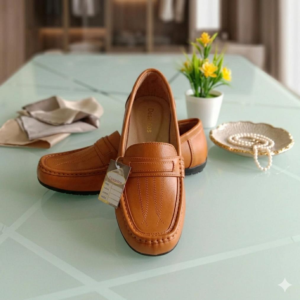 BEST DEALS SEPATU KERJA KANTOR PERAWAT FLAT PANTOFEL FULL PUTIH DESANTOS ORIGINAL SIZE 37 - 41 / B 1