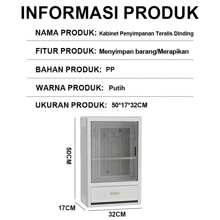 TERBARU EASY CHOOSE LEMARI DINDING MULTIFUNGSI LEMARI PENYIMPANAN KAMAR MANDI TRANSPARAN RAK DINDING