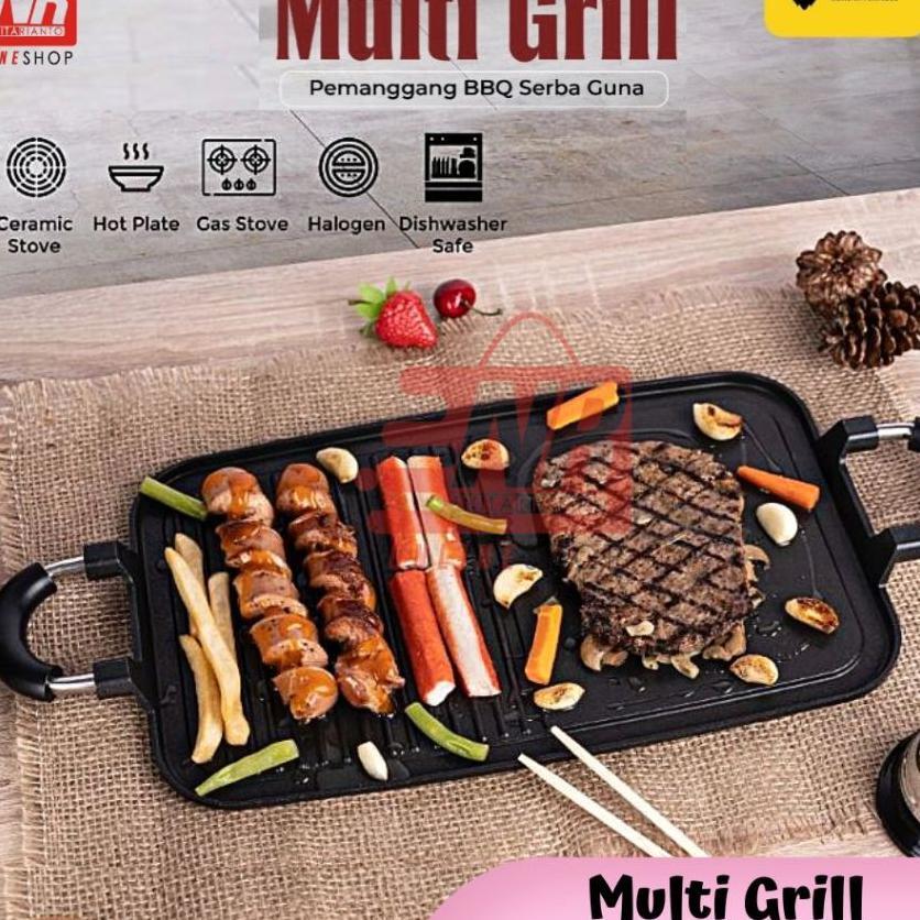 Multi Grill Pan Tri-J  / Panggangan Pan / Panggangan Serbaguna / Panggangan Dua Sisi / Alat Grill