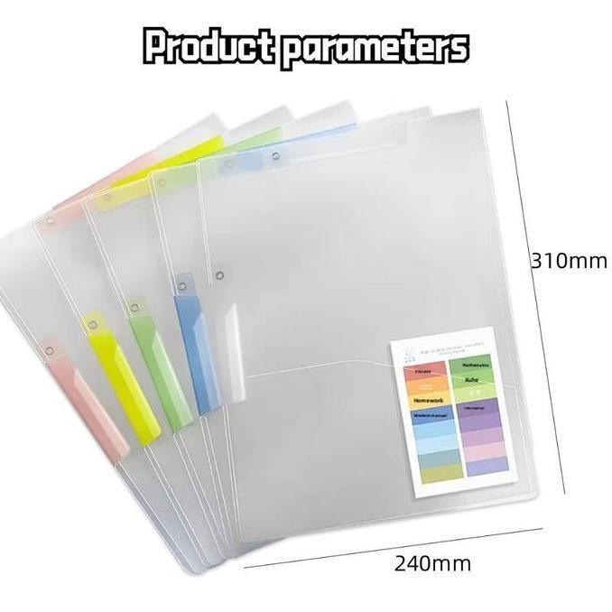 EDABURIT 5PCS/Bag Folder File Dokumen Document Keeper Project Holder Transparan Clear Sleeves A3/A4