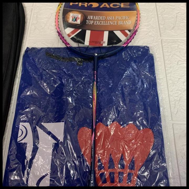 Terbaru Raket Badminton Pro Ace Carbon Pro 1 Full Set Komplit +Tas Original