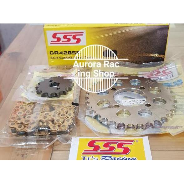 Gear Set SSS 428 Satria 120 Hiu / Satria 2 Tak Lumba / Shogun 110 / Tornado / Braco RC & Rantai SSS 
