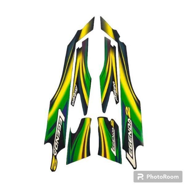 stiker stripe striping polet list body honda astrea legenda 2 model standar warna hijau