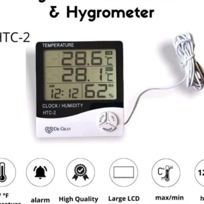 Termometer Hygrometer _ Termometer Ruangan Pengukur Suhu Htc 2 Dr Gray