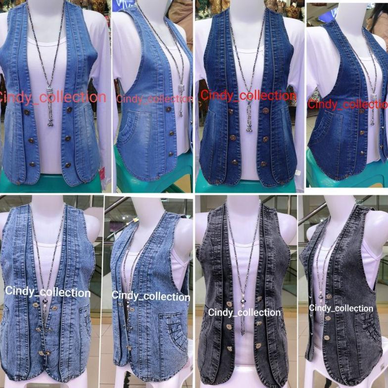 Rompi Jeans Wanita Rompi Wanita Jeans Rompi Denim Vest Wanita Rompi Jumbo Rompi Cewek Best Seller