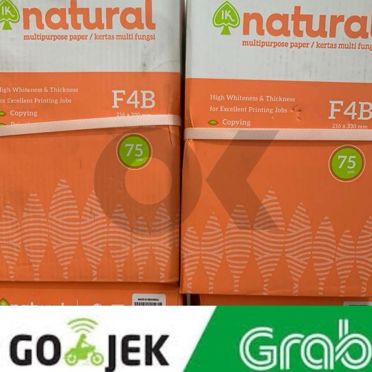 Kertas Hvs F4 (Folio) Natural 75Gr (Per Dus Isi 5 Rim) *Khusus Pengiriman Instant*