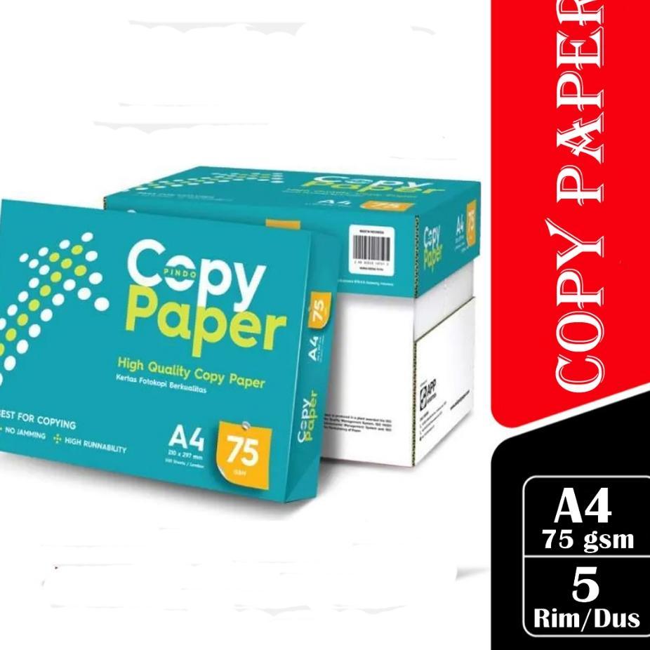 (1 Dus / 5 Rim) Kertas Hvs A4 Copy Paper 75 Gsm / Kertas A4 75Gr Hvs Putih / Kertas Copy Paper High 