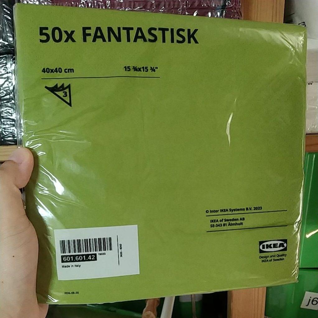 Tissue Kertas 3Ply Polos Berwarna Tisue Meja Makan Paper Napkin 40X40Cm 50Pc