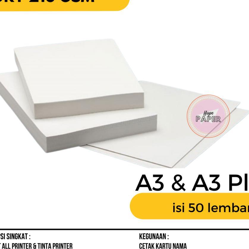 Kertas Ivory 210 Gsm A3 & A3 Plus Isi 50 Lembar Kertas Ivory A3 & A3 Plus Kertas Ivory 210 Gram
