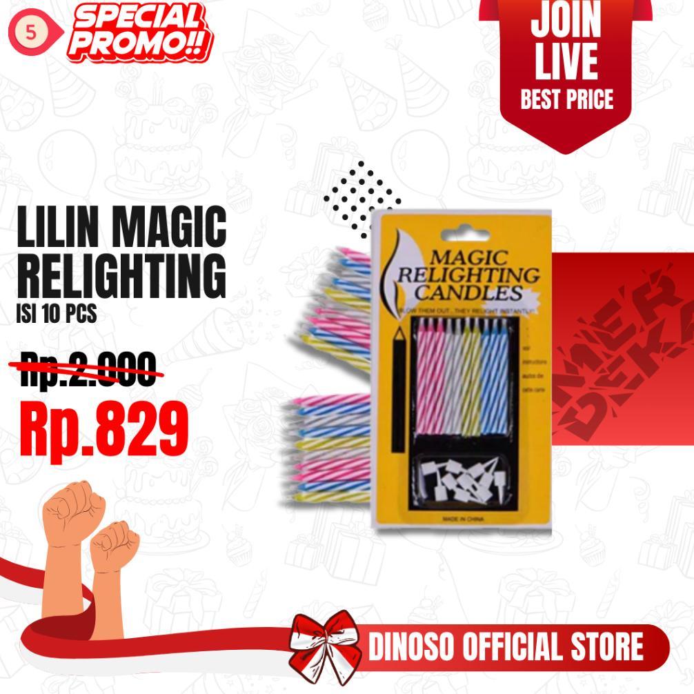 Terbaru Dinoso Lilin Magic Relighting Candle Isi 10Pcs