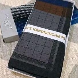 6Pcs Saputangan Pria Ukuran 45X45Cm Bahan Katun Premium/Selampe Pria Import