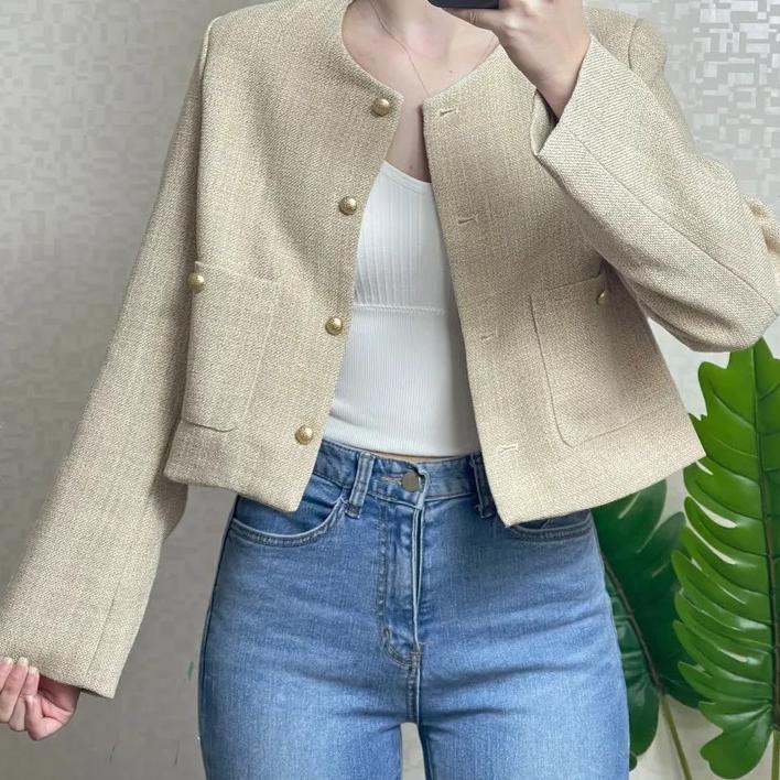 AUDREY BLAZER WANITA KOREA / BLAZER KANTOR WANITA / BLAZER CROP / OUTER WANITA / Outer Crop
