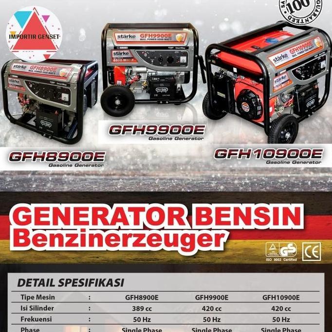 Genset 7000 Watt Maks 7500 Watt  / Genset Open 7000 Watt Bensin Starke Gfh10900