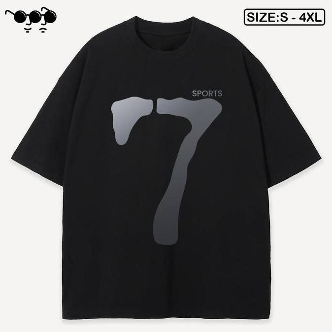 Shrts- Kaos Pria Dengan Nomor 7, Graphic Tee,Kaos Tongkrongan,Baju Gondes,Baju Cowok Skena,Kaos,Kaos