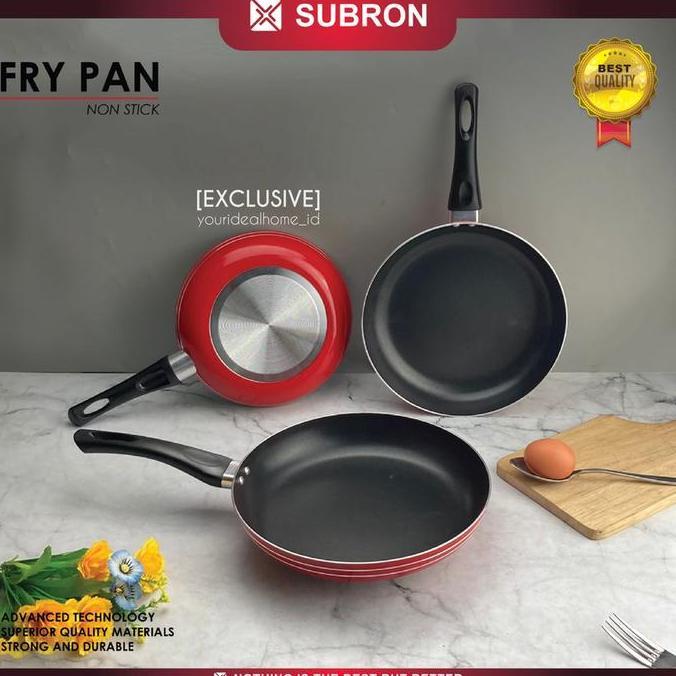 New- Subron Frying Pan Fry Pan Lapis Teflon Non-Stick Anti Lengket Tebal Tanpa Tutup Kitchenre