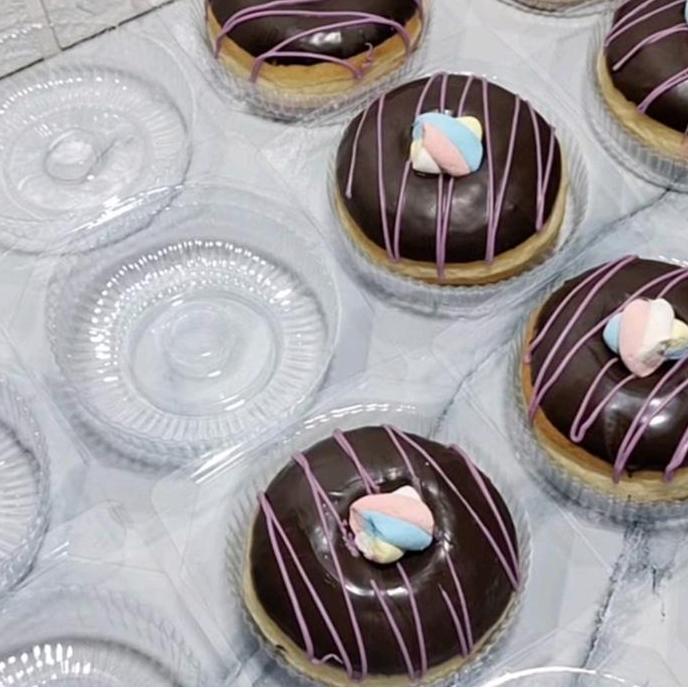 50pcs Mika Donat Bening / Mika Kue Donat / Tray Donat Bulat