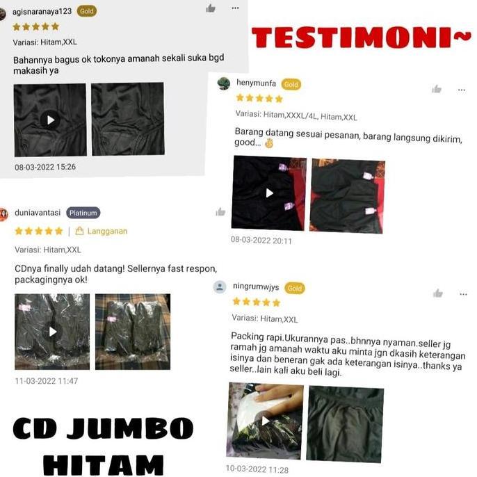 Pilihan - Celana Dalam Wanita Jumbo Hitam Big Size Polos Katun Cd Jumbo Cd Ibu Hamil Xxxl Xxl Cd Wan