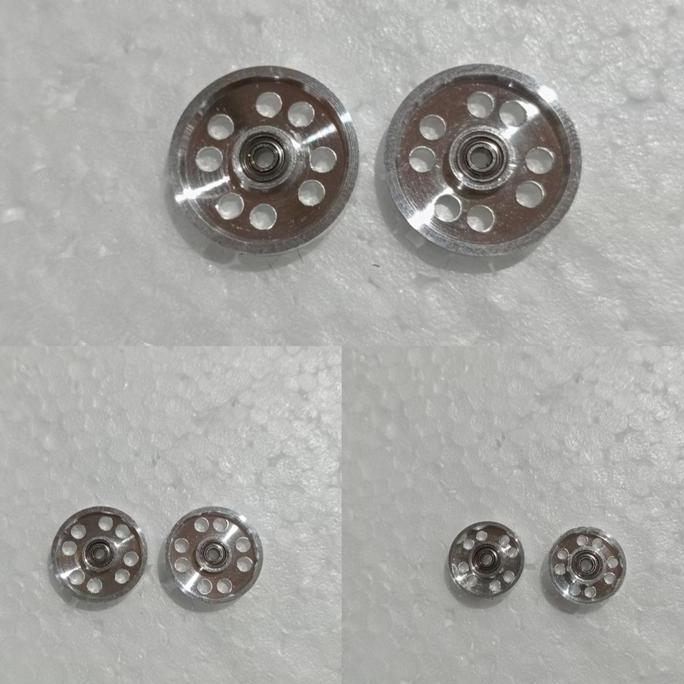 REP TAMIYA 95563 HG LIGHTWEIGHT ALUMINUM BALL-RACE ROLLERS [ RINGLESS ]