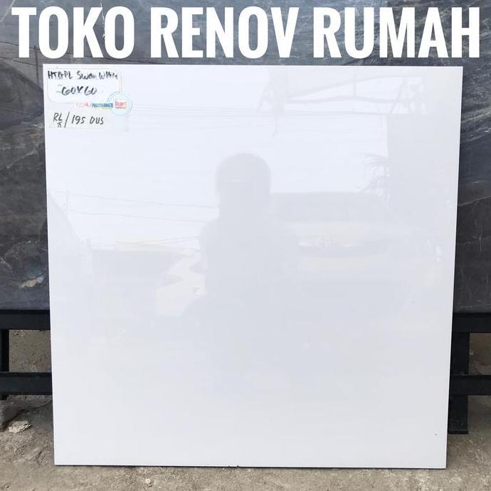 GRANIT 60X60 PUTIH POLOS (GLOSSY)/ GRANIT PUTIH POLOS/GRANIT IKAD SWAN DISKON