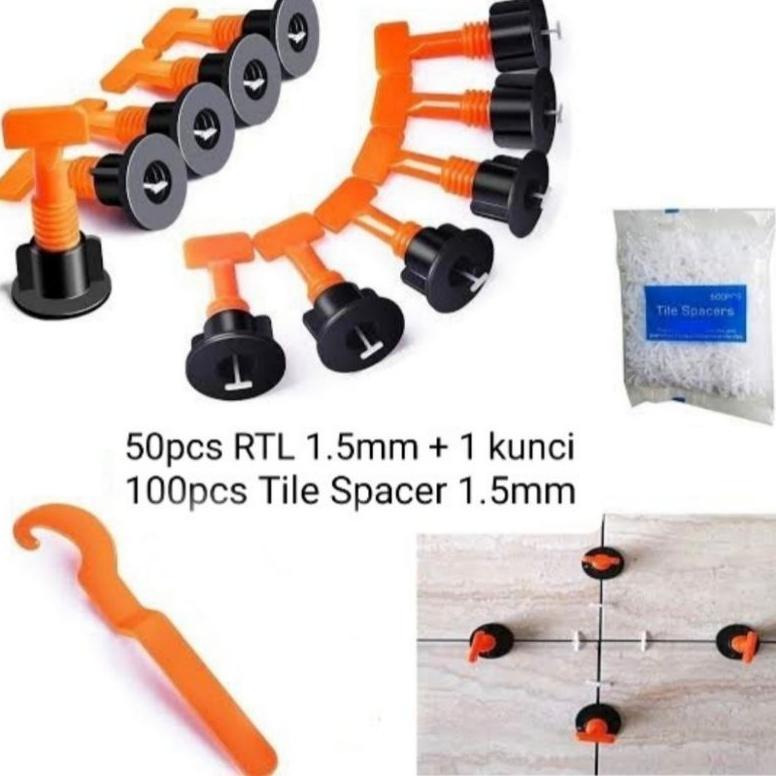 NEW Reuseable Tile Leveling alat perata pasang keramik granit jarak nat tile spacer 1.5mm [terbaik][