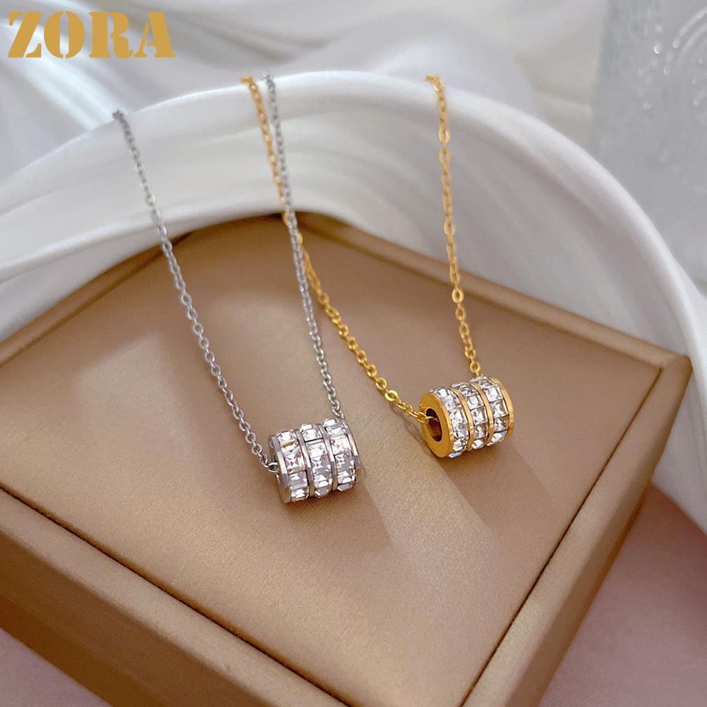 Sales Zora Aksesoris Fashion Jewelry Kalung Berlian Berlian Imitasi Kolom Romawi Angka Romawi Rantai