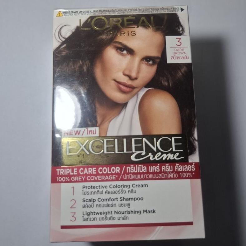 Loreal Cat Rambut  Excellence Creme Dark Brown #3 cat rambut