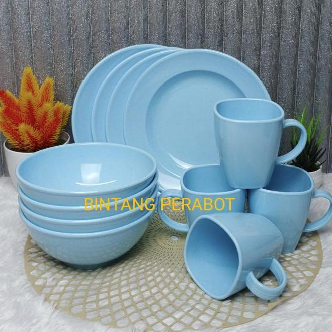 Peralatan Makan Melamin 1 Set Dengan Piring Mangkok Dan Cangkir Moel Bulat Untuk Dinnerware Kitchenw