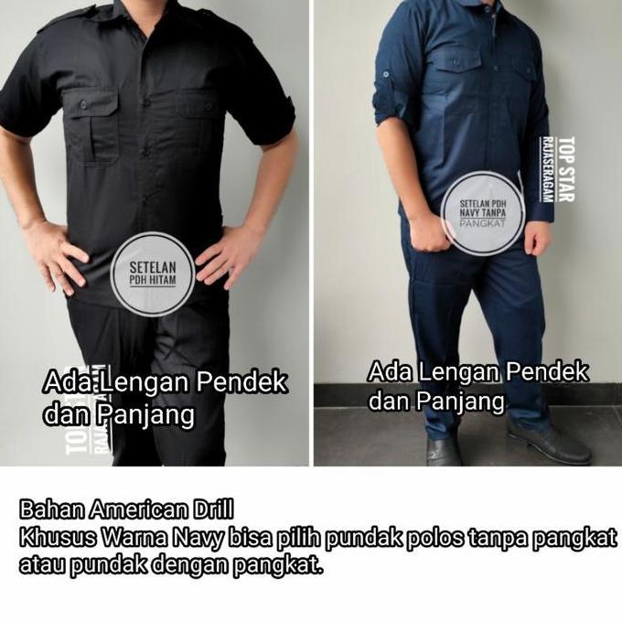 Setelan PDH PDL Kemeja Celana Kerja Dinas Lapangan Net Tv Kantor Drill