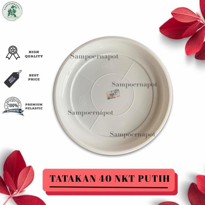 tatakan alas pot bunga nkt 40 putih 37cm untuk pot 40cm - NKT PUTIH 40