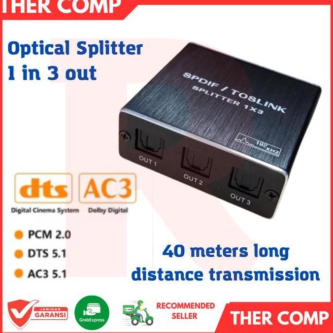 periperwy/ Optical audio SPDIF Toslink splitter 1x3 PDIF Digital Audio Splitter 1 in 3 out Toslink O