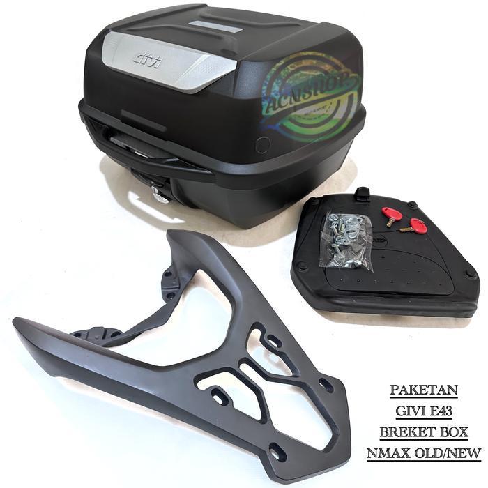 PAKETAN BOX MOTOR TOP BOX GIVI E43NTL + BREKET BOX NMAX OLD NMAX NEW