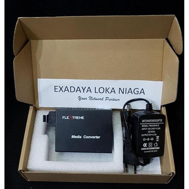 TERMURAH - Flextreme FL-8110GSA-11-20-AS Converter Gigabit to Fiber SC SingleMode