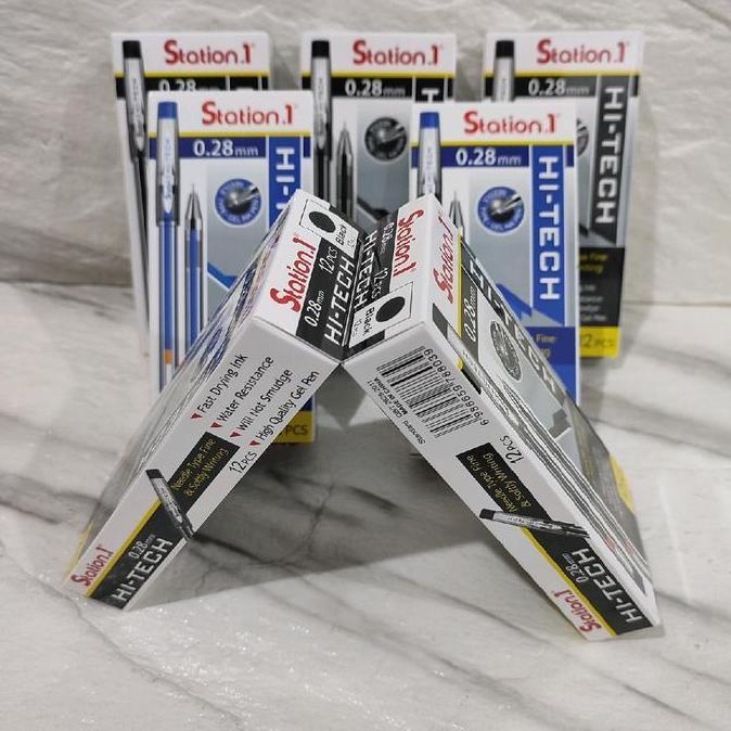 Kinco- Pulpen Gel Hi-Tech Station .1 Pena Gel Santri 0.28 Mm Isi 12 Pcs Pen Hi-Tech
