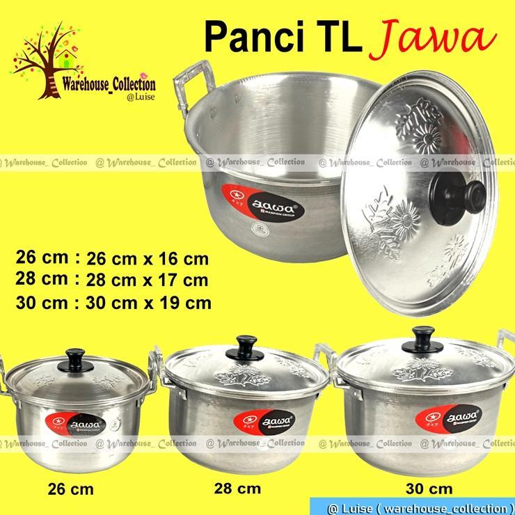 Panci Jawa / Panci Rumahan + Tutup / Panci Aluminium / Panci Masak Jawa 26Cm/ 28Cm / 30Cm