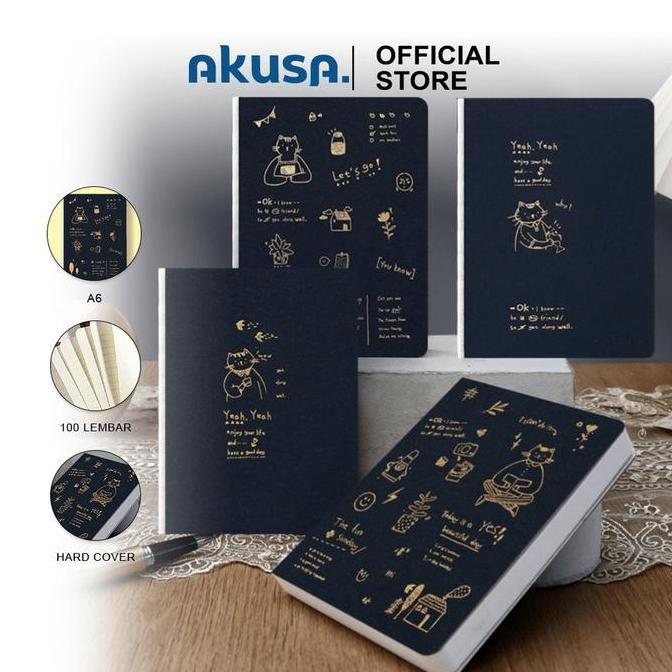 Skl - Akusa A6 Mini Hard Cover Book 100 Lembar Buku Notes Kecil Pocket Book Catatan Jurnal Kertas Te