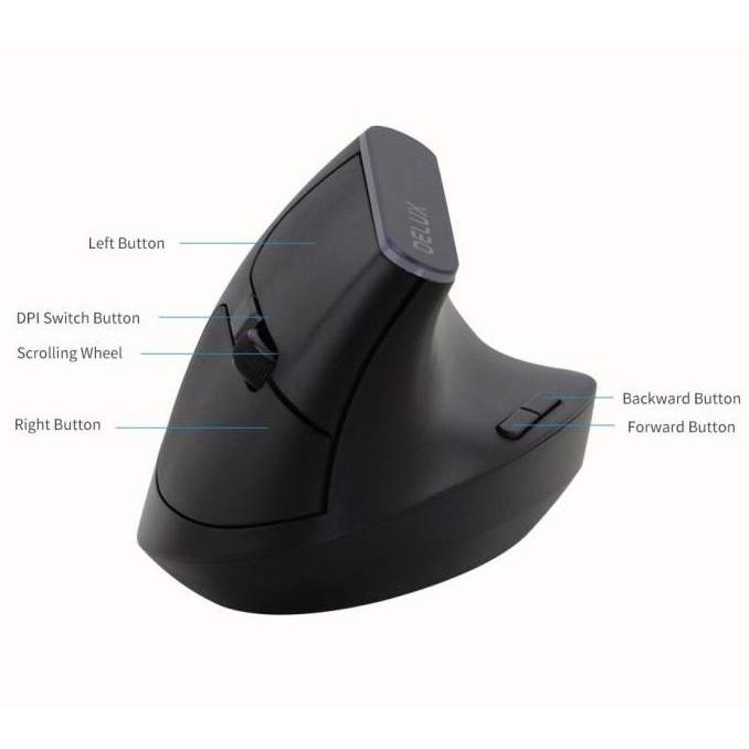 Rexcom- Delux M618C M618Db Dual Mode Bluetooth Wireless Vertical Mouse
